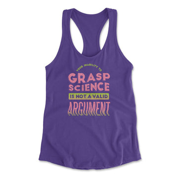 Not A Valid Argument Womens Racerback Tank in Purple Rush color